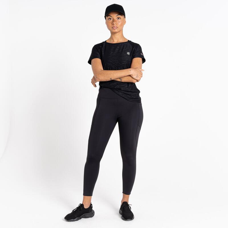 Defy II Kurzärmeliges Fitness-T-Shirt für Damen - Schwarz