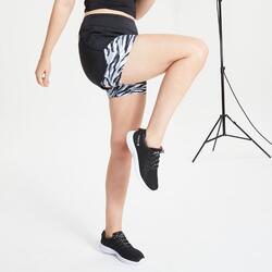Outrun Femme Fitness Short - Imprimé noir / blanc