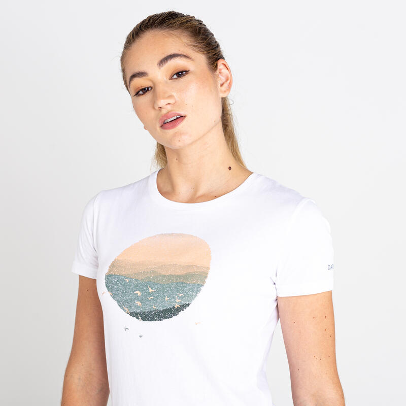 Peace of Mind Kurzärmeliges Fitness-T-Shirt für Damen - Weiß