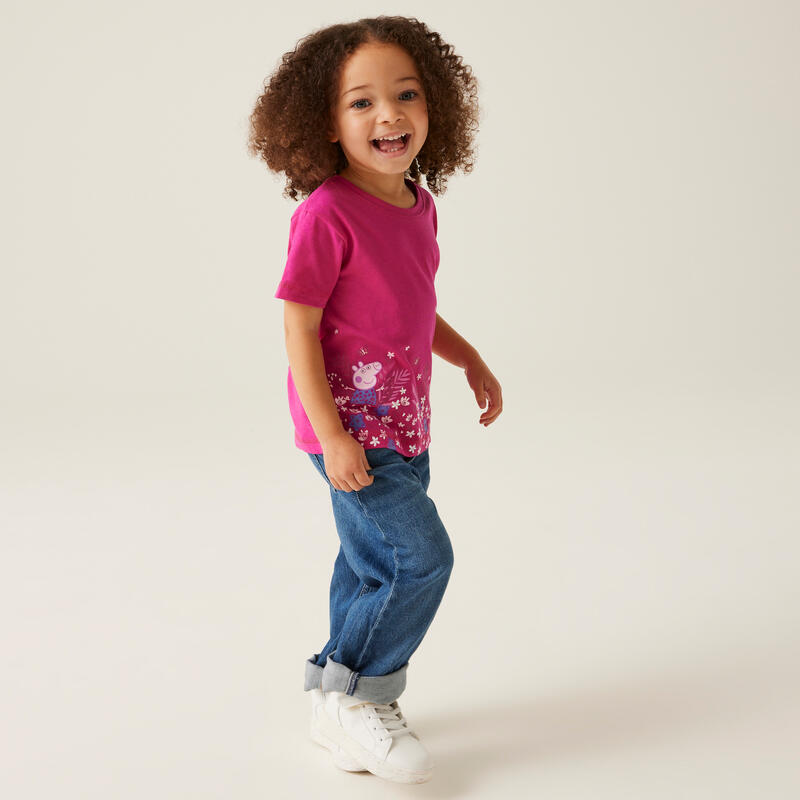 Peppa Wutz Kurzärmeliges Walkingshirt für Kinder - Pink