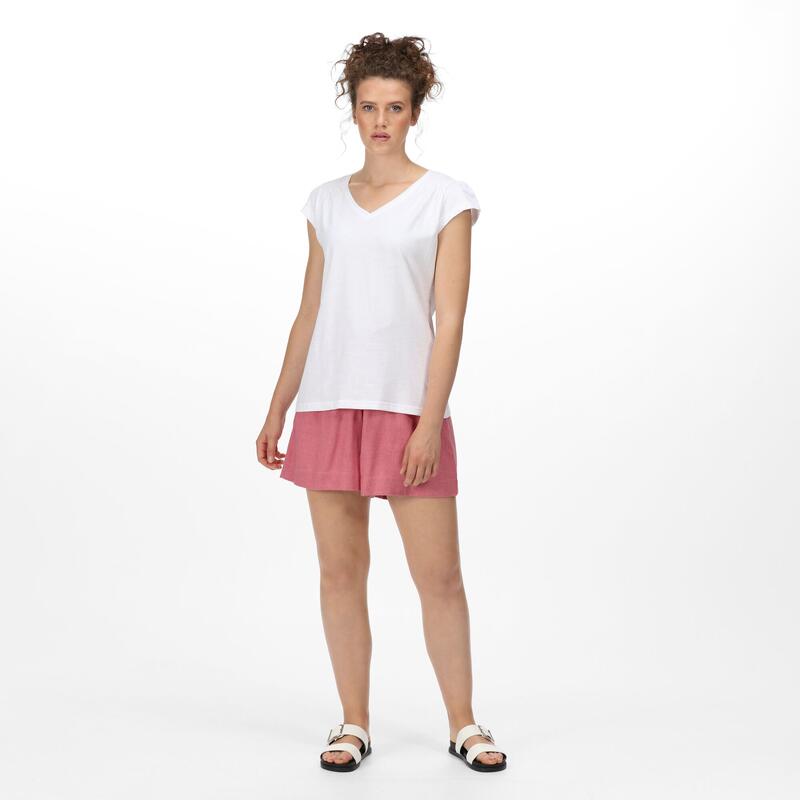 Francine T-shirt Fitness à manches courtes pour femme - Blanc