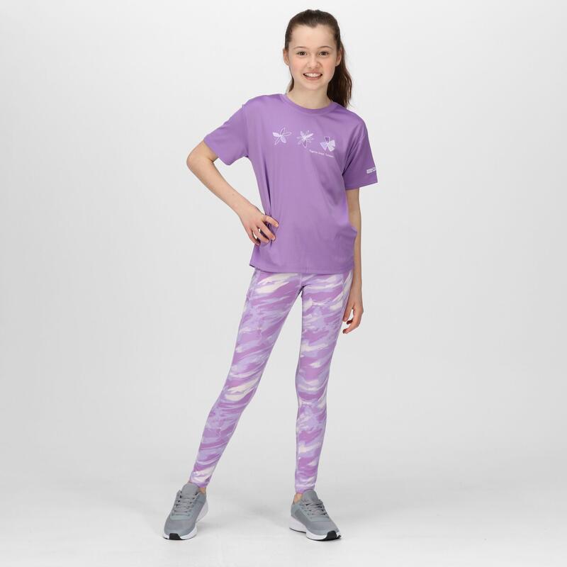 Alvarado VI Kurzärmeliges Walkingshirt für Kinder - Violett