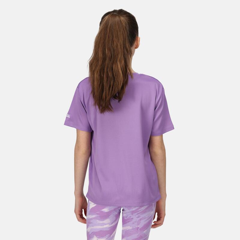 Alvarado VI Kurzärmeliges Walkingshirt für Kinder - Violett