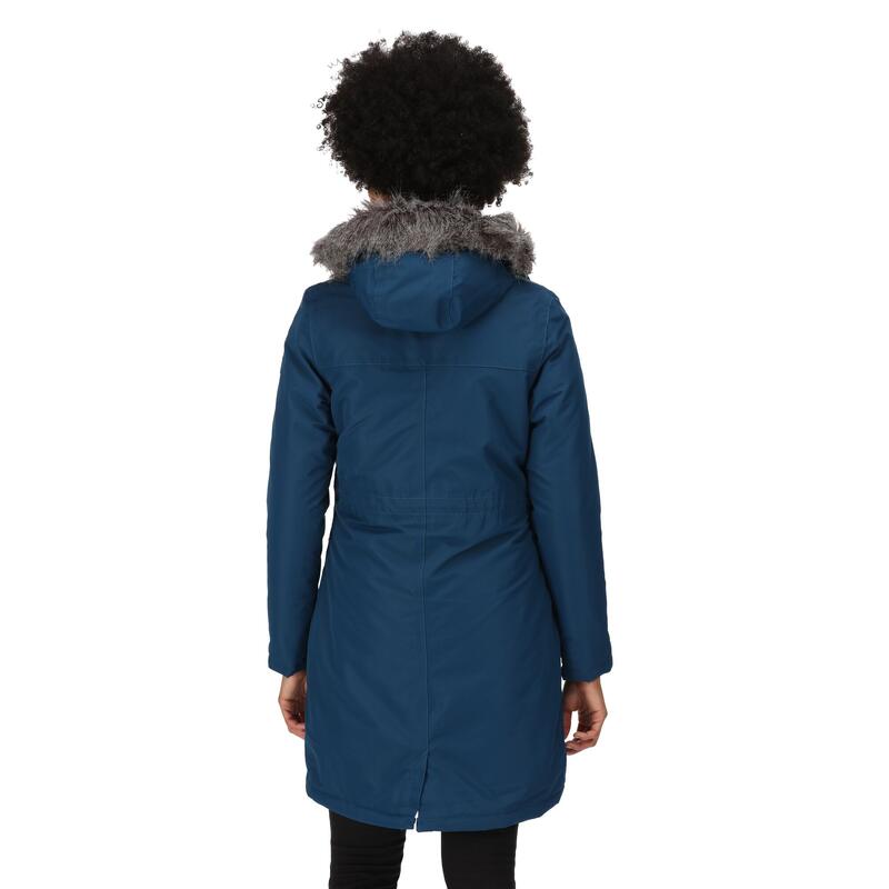 Lumexia III Knielange Parka Jacke für Damen zum Wandern - Mittelblau