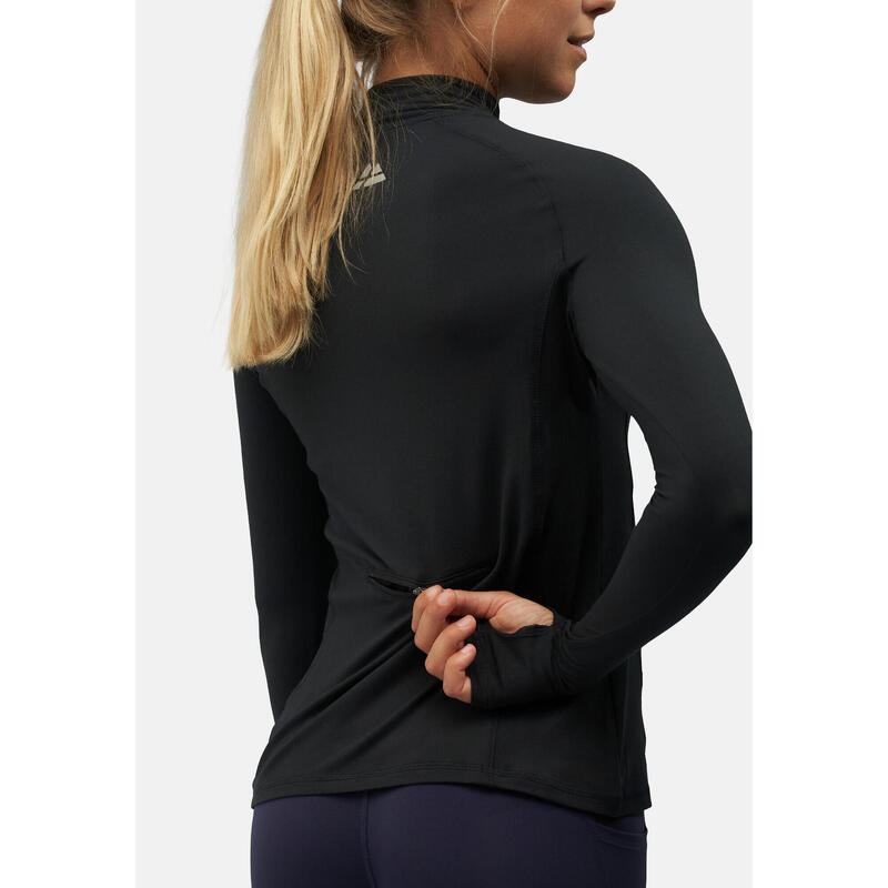 Langarmhemd Half Zip schwarz