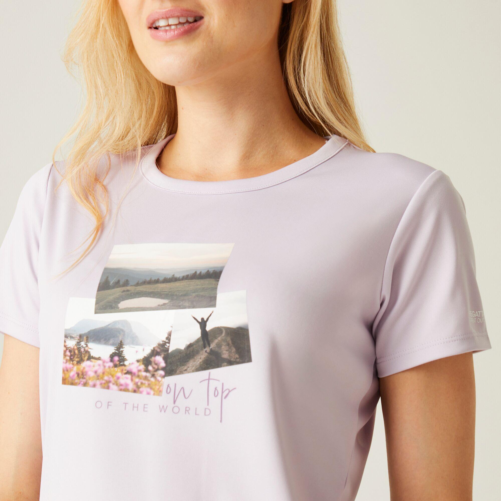 Camisa mangas cortas senderismo mujer Regatta Fingal VIII, light lilac 4/5