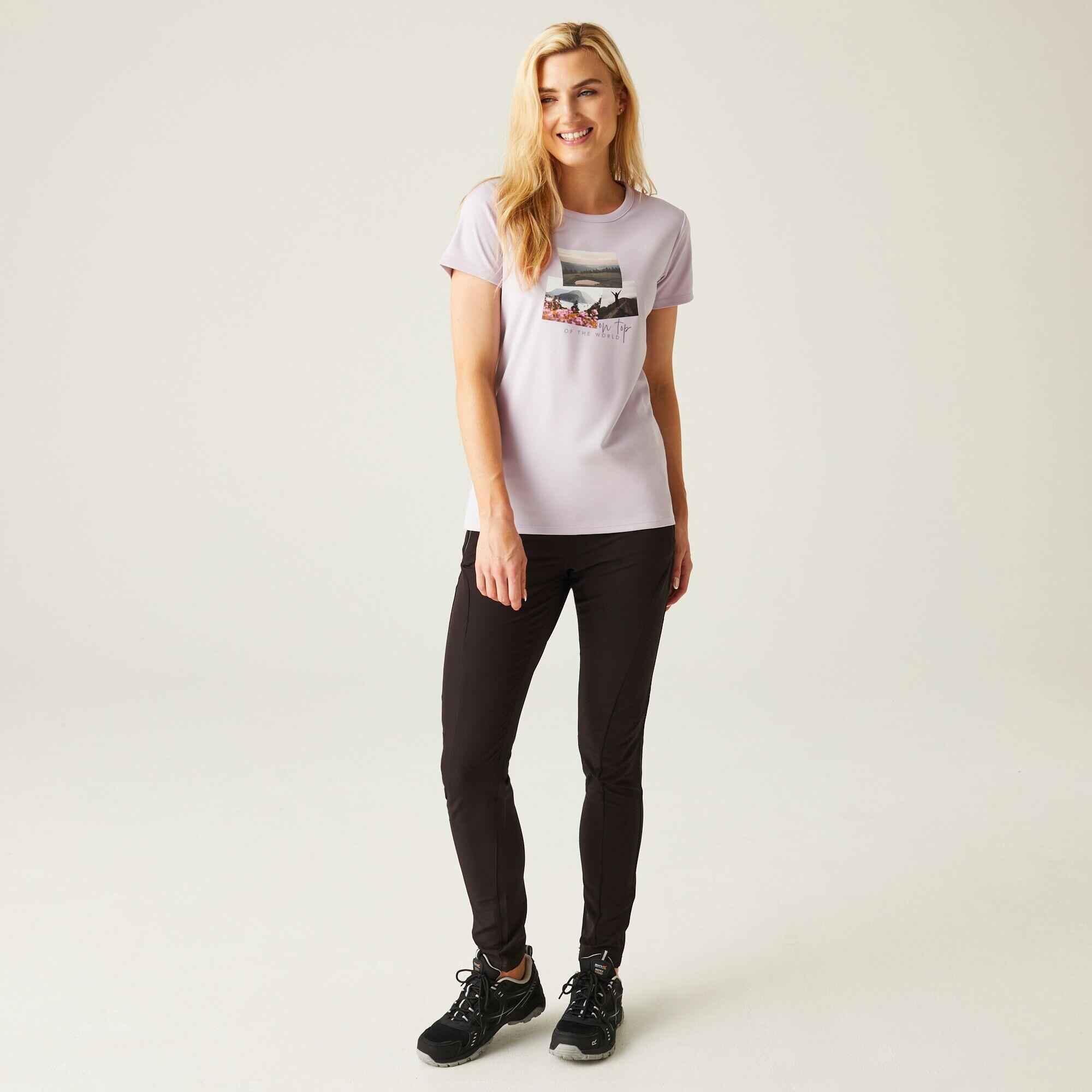 Camisa mangas cortas senderismo mujer Regatta Fingal VIII, light lilac 3/5