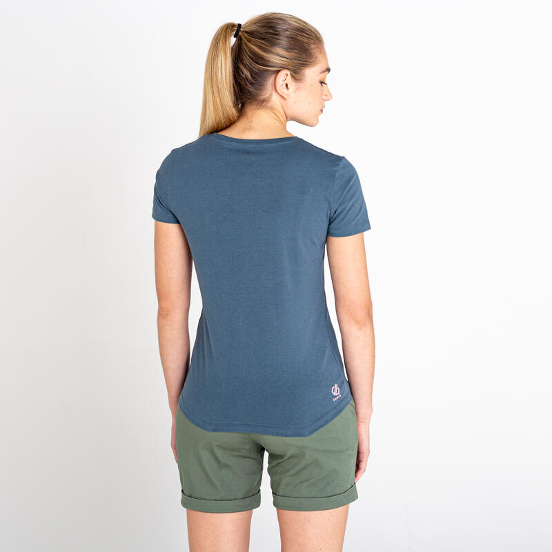 Peace of Mind Kurzärmeliges Fitness-T-Shirt für Damen - Blau