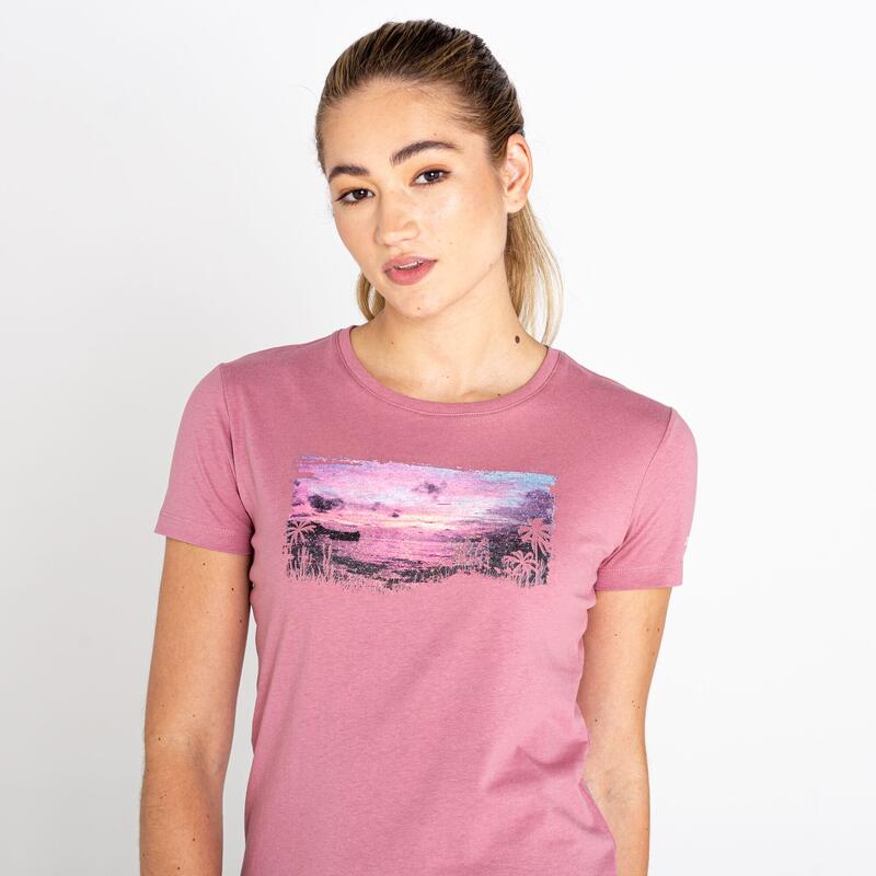 Peace of Mind Kurzärmeliges Fitness-T-Shirt für Damen - Pink