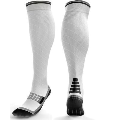 Compressiekousen voor dames en heren (20-30 mmhg klasse 2) (wit/zwart. sm)