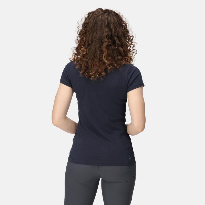 Sinton Fitness-T-shirt met korte mouwen voor dames - Marineblauw