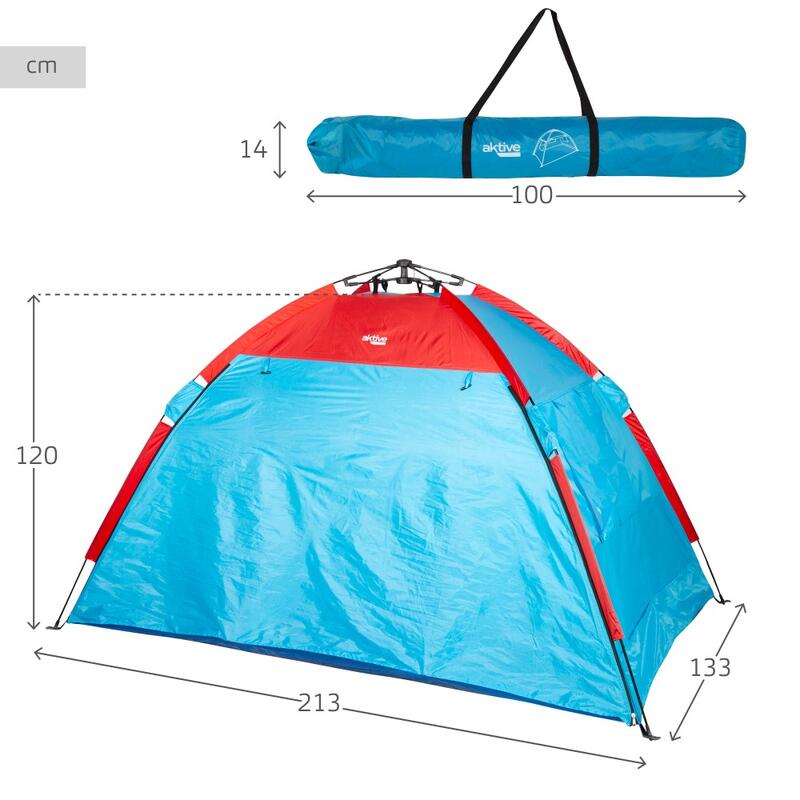 Aktive Paravientos y carpa de playa para 4 personas c/suelo, puerta y ventanas