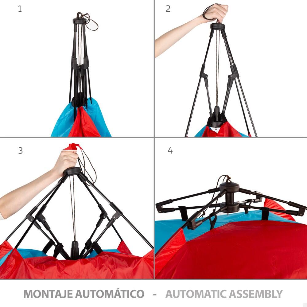 Aktive Tenda corta-vento e de praia para 4 pessoas com chão, porta e janelas 3/7