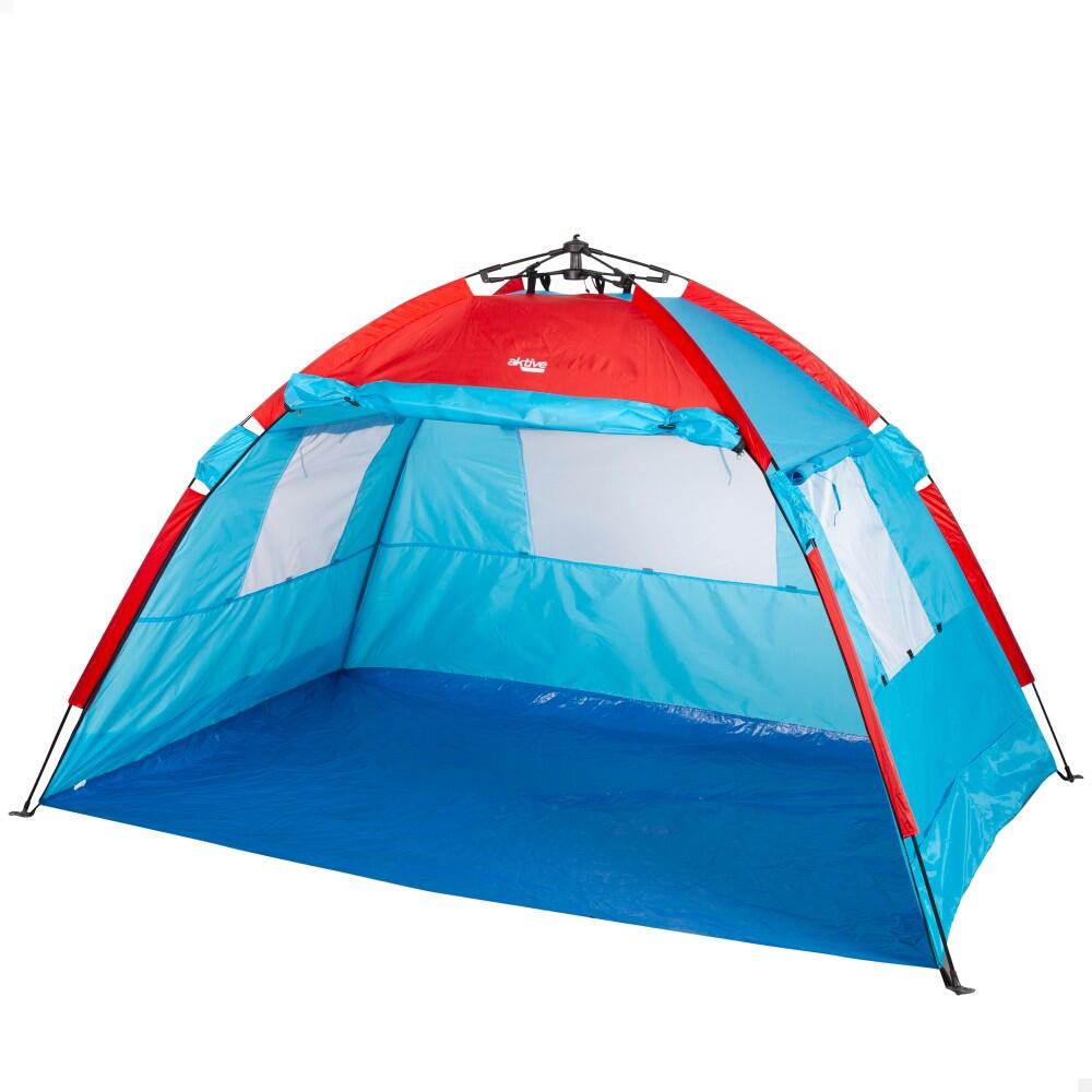 AKTIVE Aktive Tenda corta-vento e de praia para 4 pessoas com chão, porta e janelas