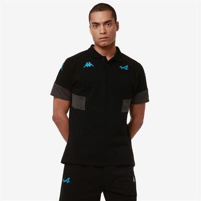 Polo da uomo in cotone blu da abbigliamento racing