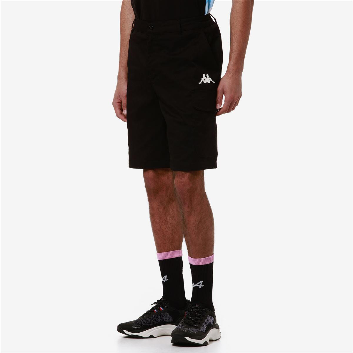 Pantaloncini sportivi da uomo in cotone nero da abbigliamento racing 2/7