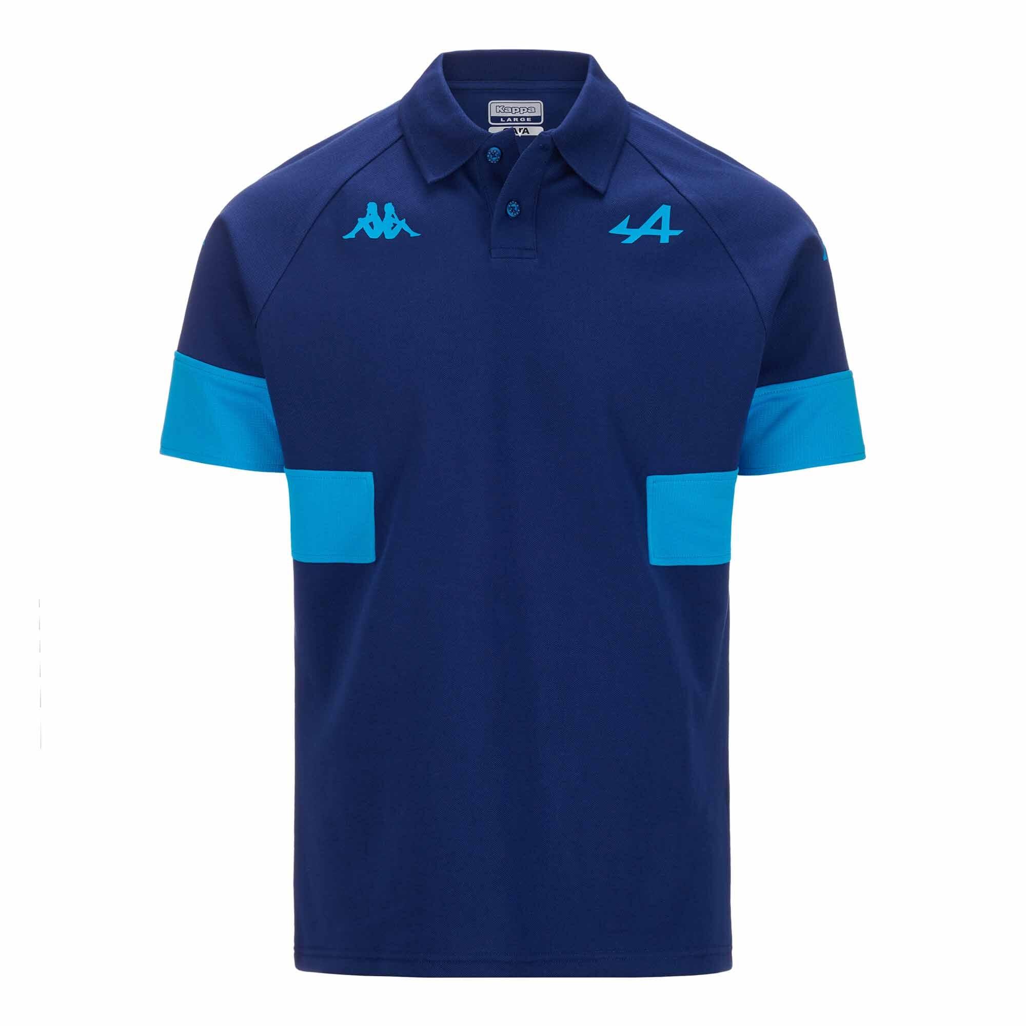 Polo da uomo in cotone blu da abbigliamento racing 5/7