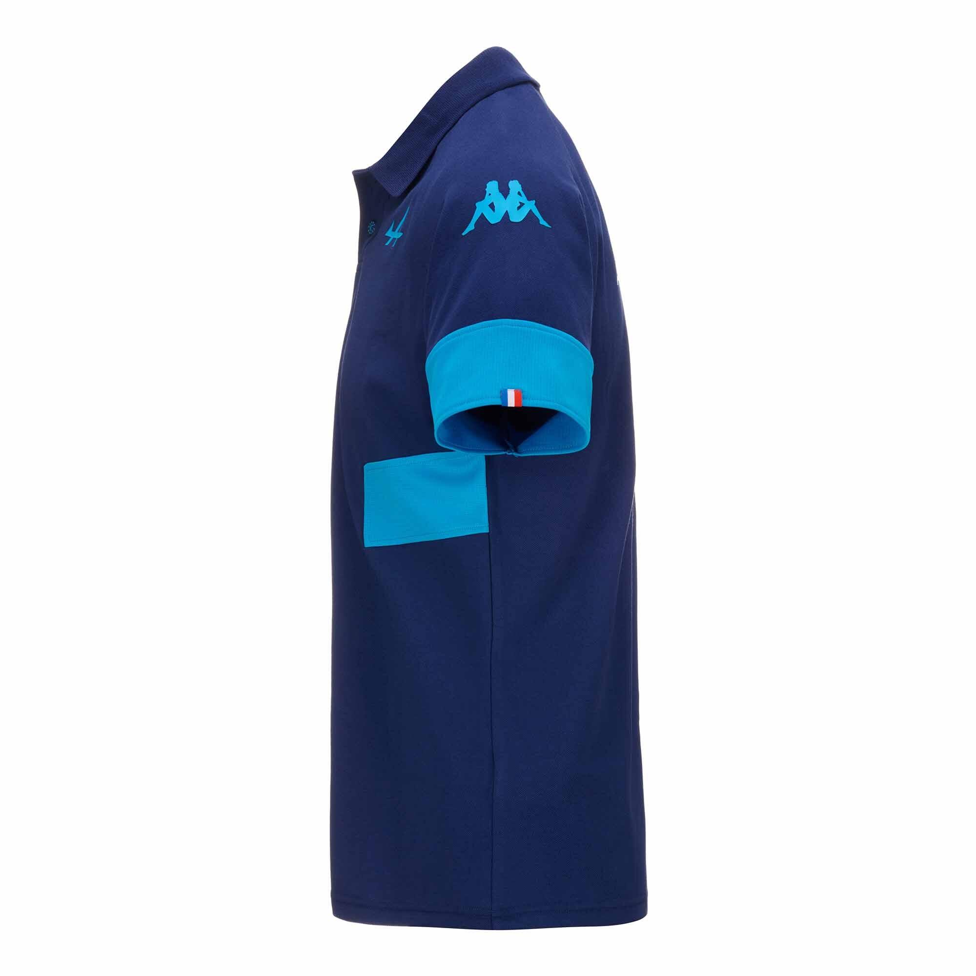 Polo da uomo in cotone blu da abbigliamento racing 6/7