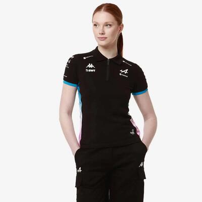 Polo Donna Kappa Adrew Nero/Turchese