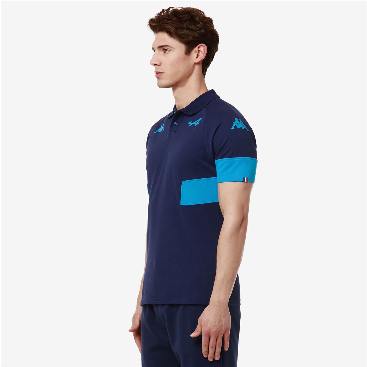 Polo da uomo in cotone blu da abbigliamento racing 2/7