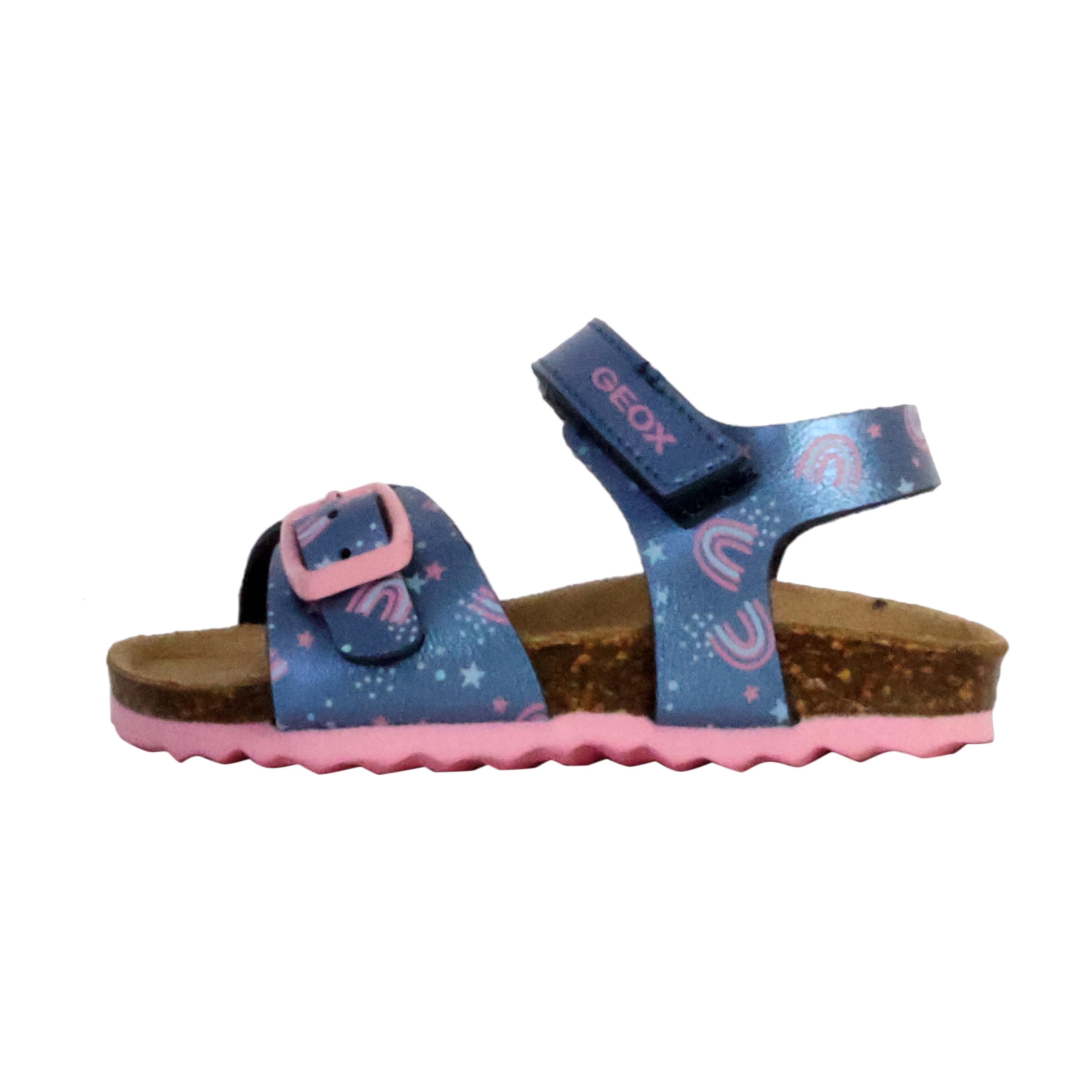 Geox - Sandale Cuir Enfant Geox Chalki B922ra 000nf - Sandales - Bleu - 22 - Decathlon