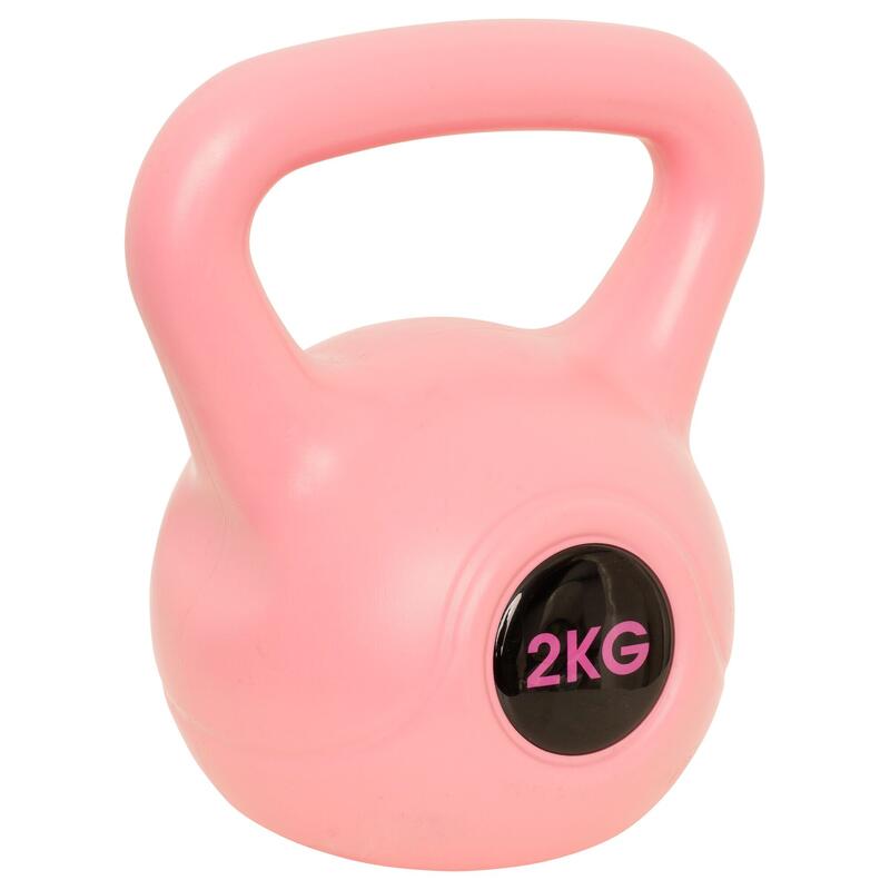 Kettlebell de fitness de maison 2 kg pour adulte - Rose