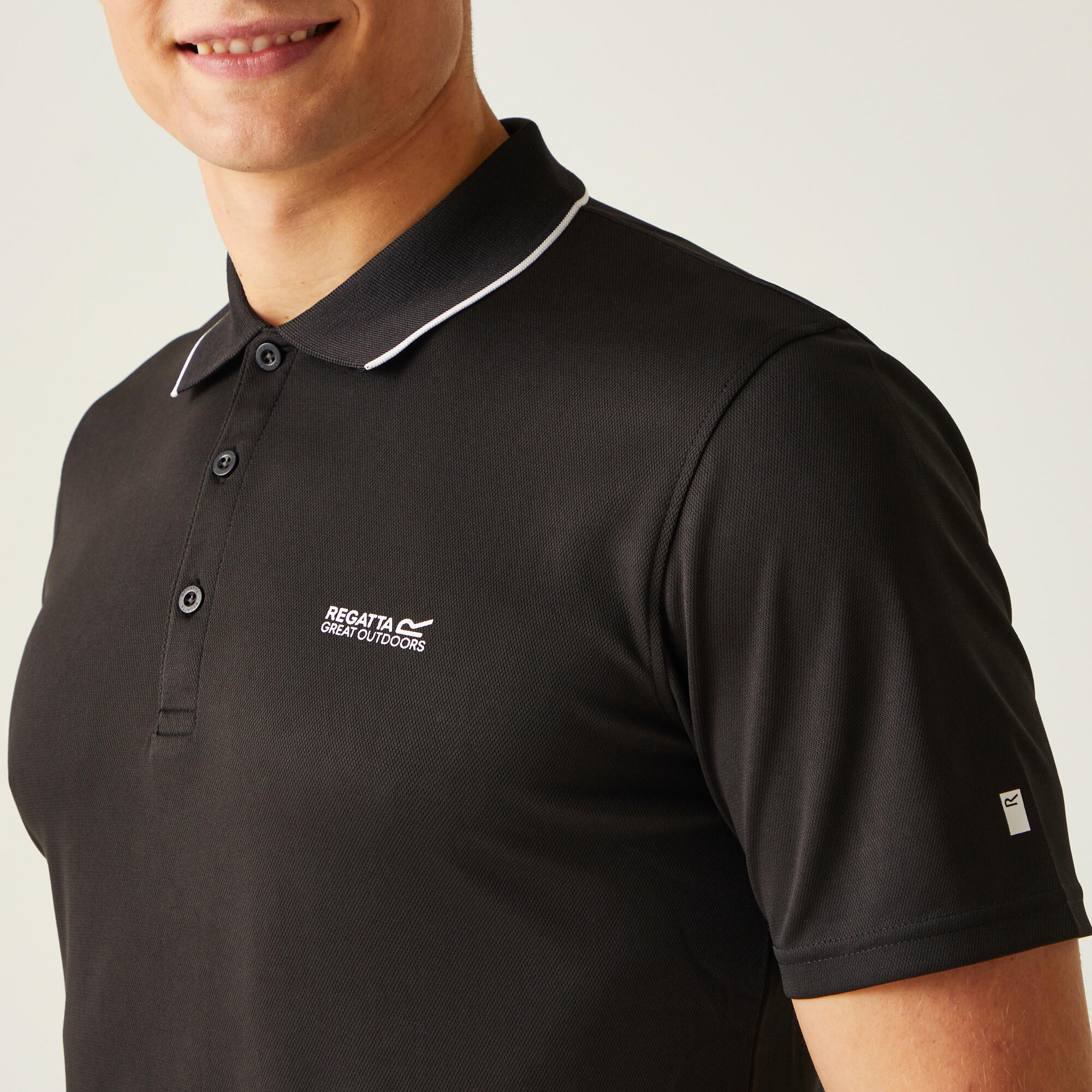 Maverik V Men's Fitness Short Sleeve Polo Shirt - Black 4/7