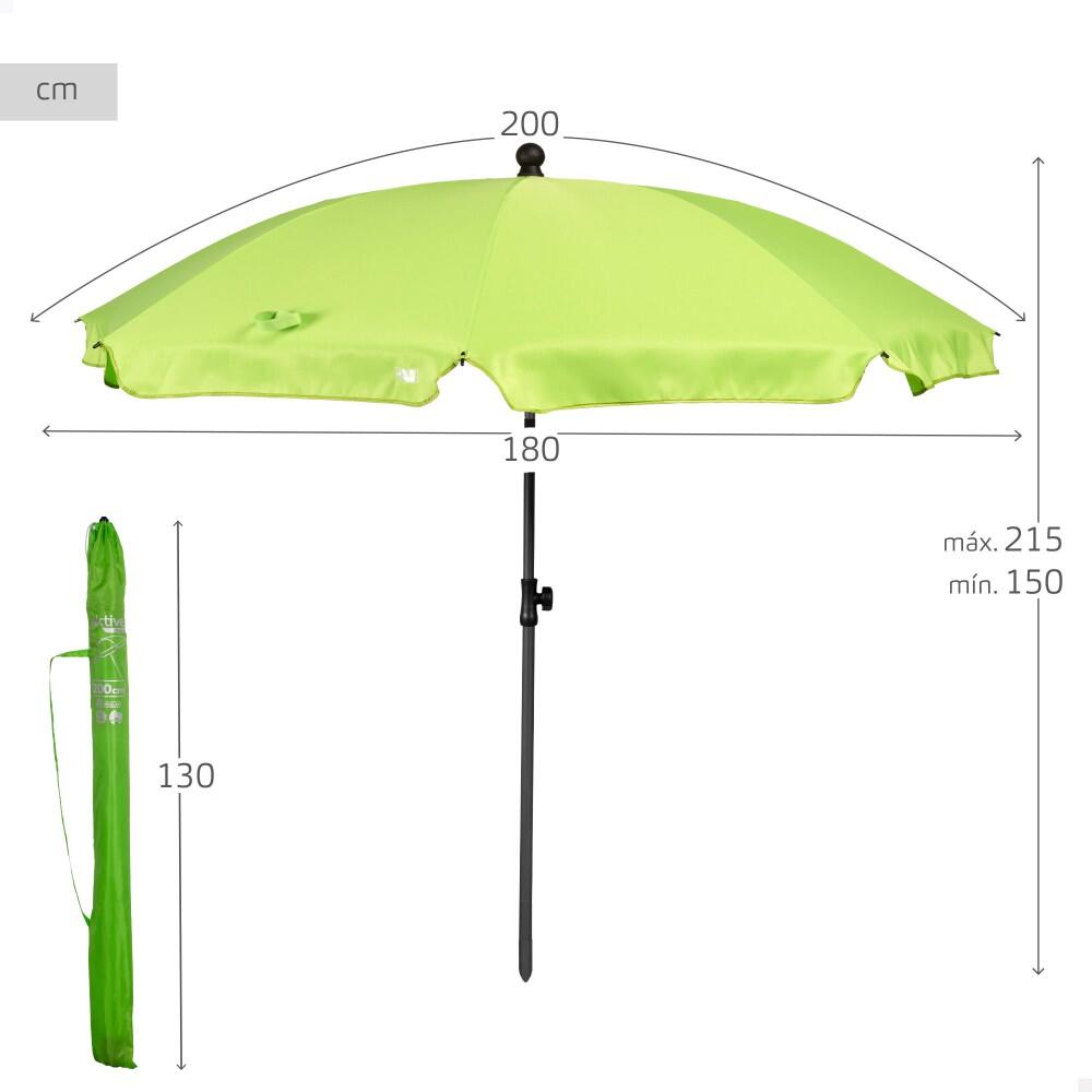 Aktive Grand parasol inclinable vert 200 cm UV30 4/7
