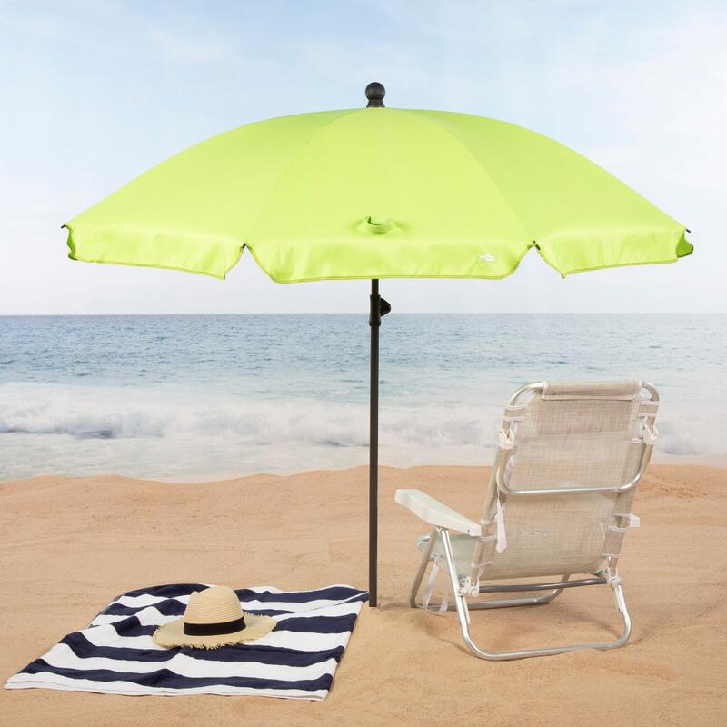 Aktive Beach Guarda-sol grande inclinável verde 200 cm UV30