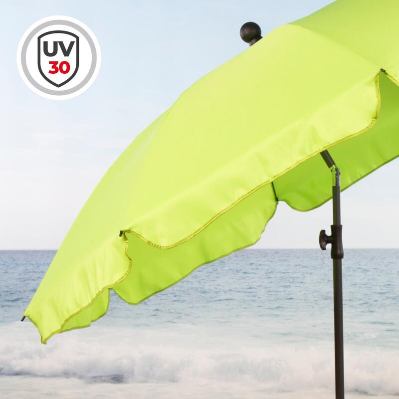 Aktive Sombrilla playa grande  inclinable verde 200 cm UV30