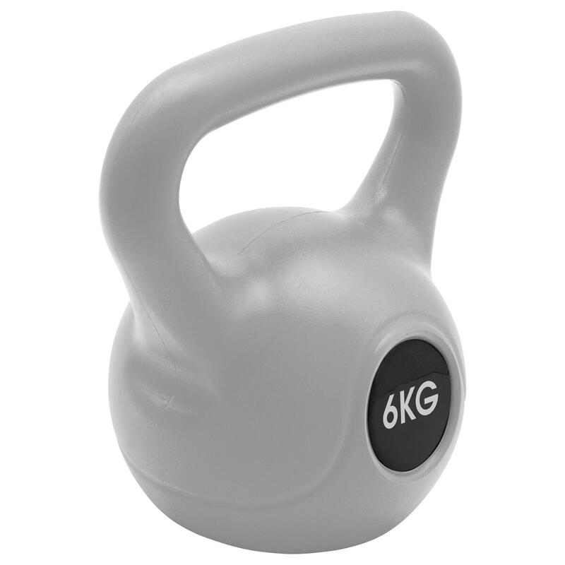 Kettlebell 6kg voor thuisfitness voor volwassenen - Grijs