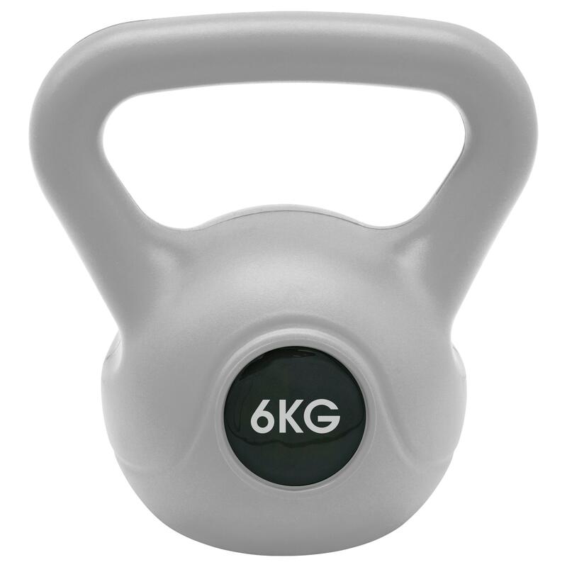 Kettlebell 6kg voor thuisfitness voor volwassenen - Grijs