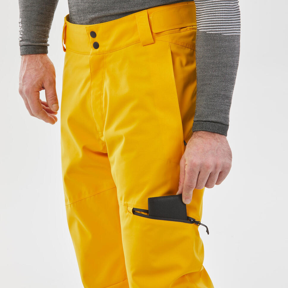 Refurbished Mens Warm Ski Trousers Regular 500 - Yellow - D Grade 6/6