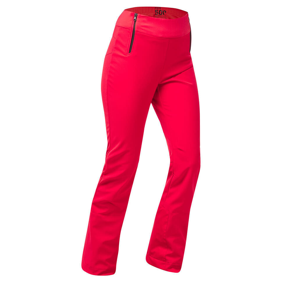 WEDZE Refurbished Womens Ski Trousers 500 Slim - Red - A Grade