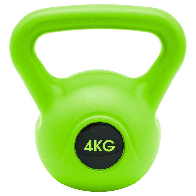 Kettlebell 4kg voor thuisfitness voor volwassenen - Groen