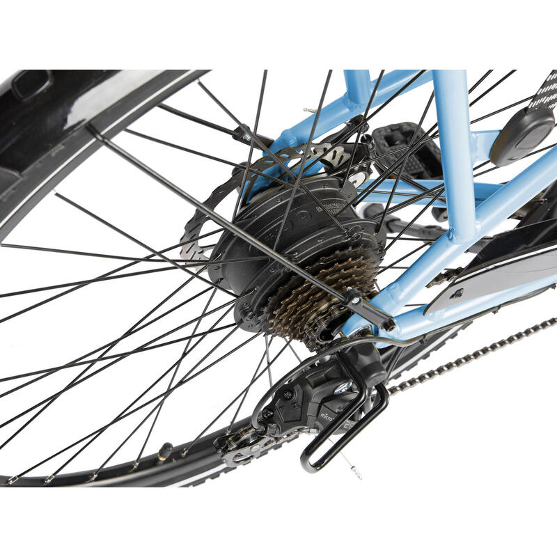 L' Amant, vélo électrique pour femmes, 7sp, 13 Ah, batterie intégrée, bleu