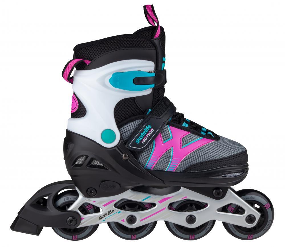 Motion Adjustable Kids Recreational Inline Skate - Black/Pink 2/3