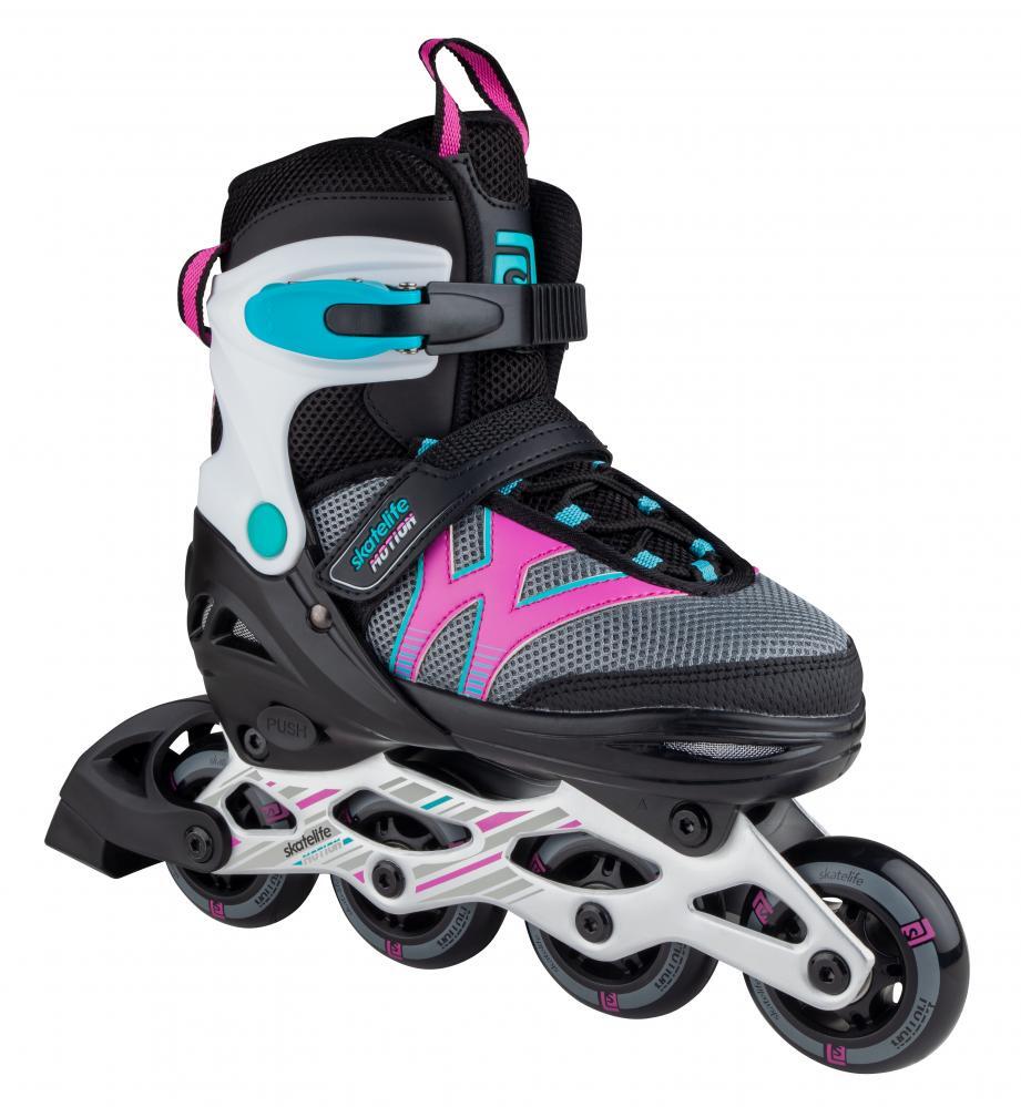 Motion Adjustable Kids Recreational Inline Skate - Black/Pink 1/3