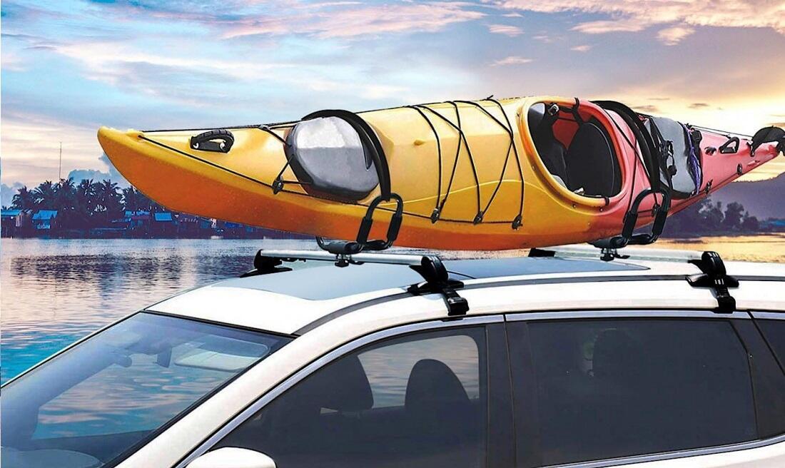Bagażnik dachowy do transportu kajaka deski sup Scorpio kayak J-Bar lux składany 7/7