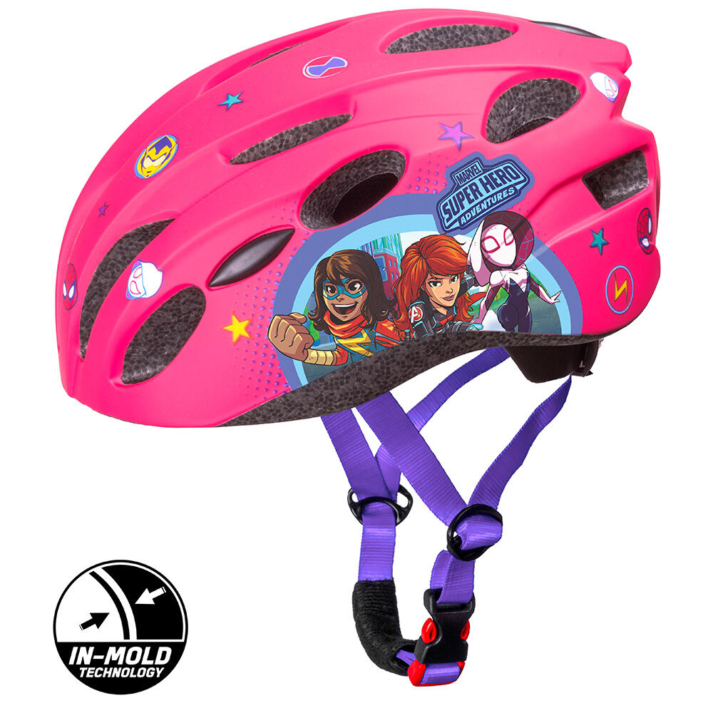 Kask rowerowy In-Mold Super Hero Avengers różowy - M - 52-56 cm