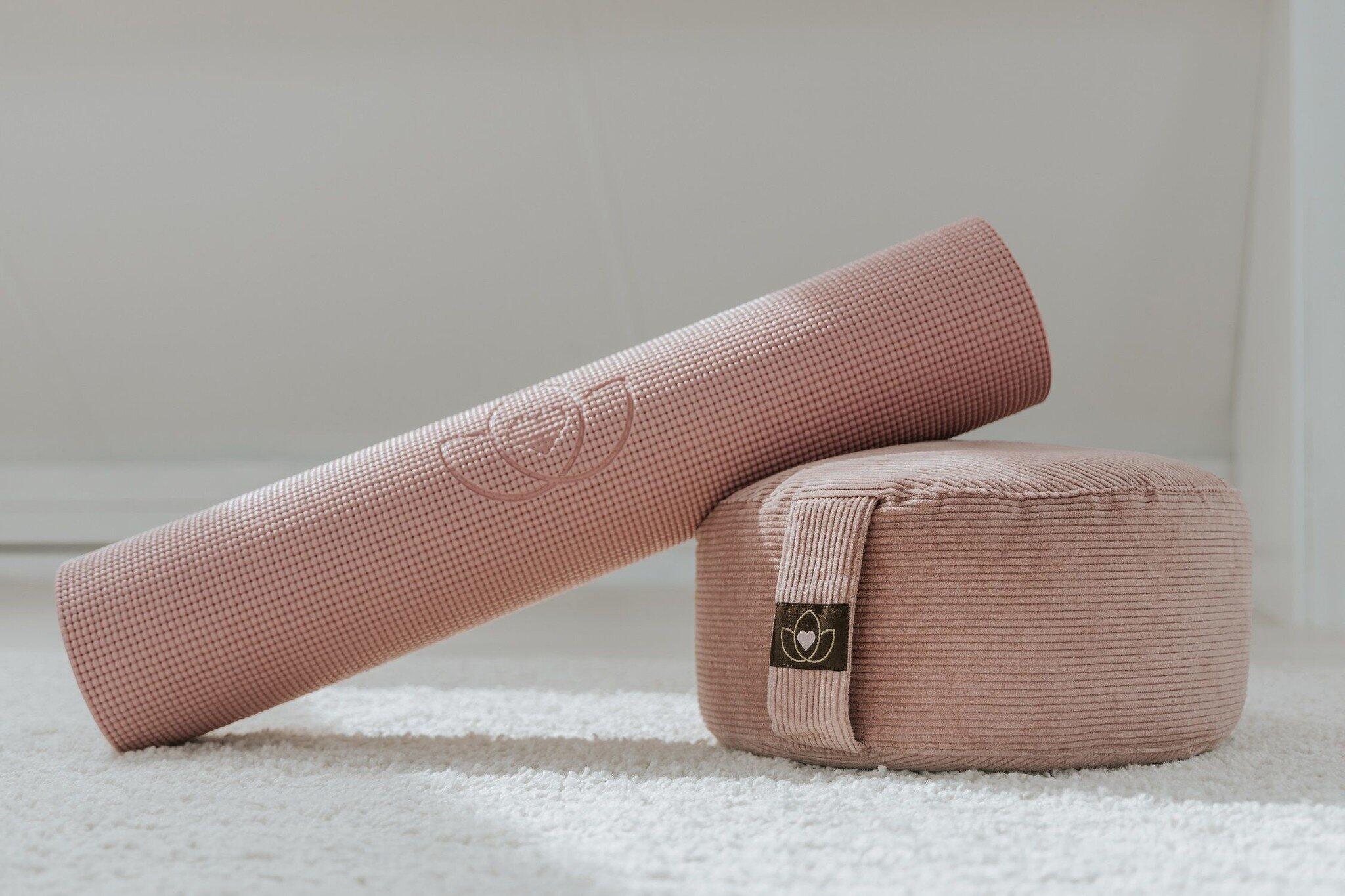 Lotus Meditatiekussen eco rib oudroze rond 5/5