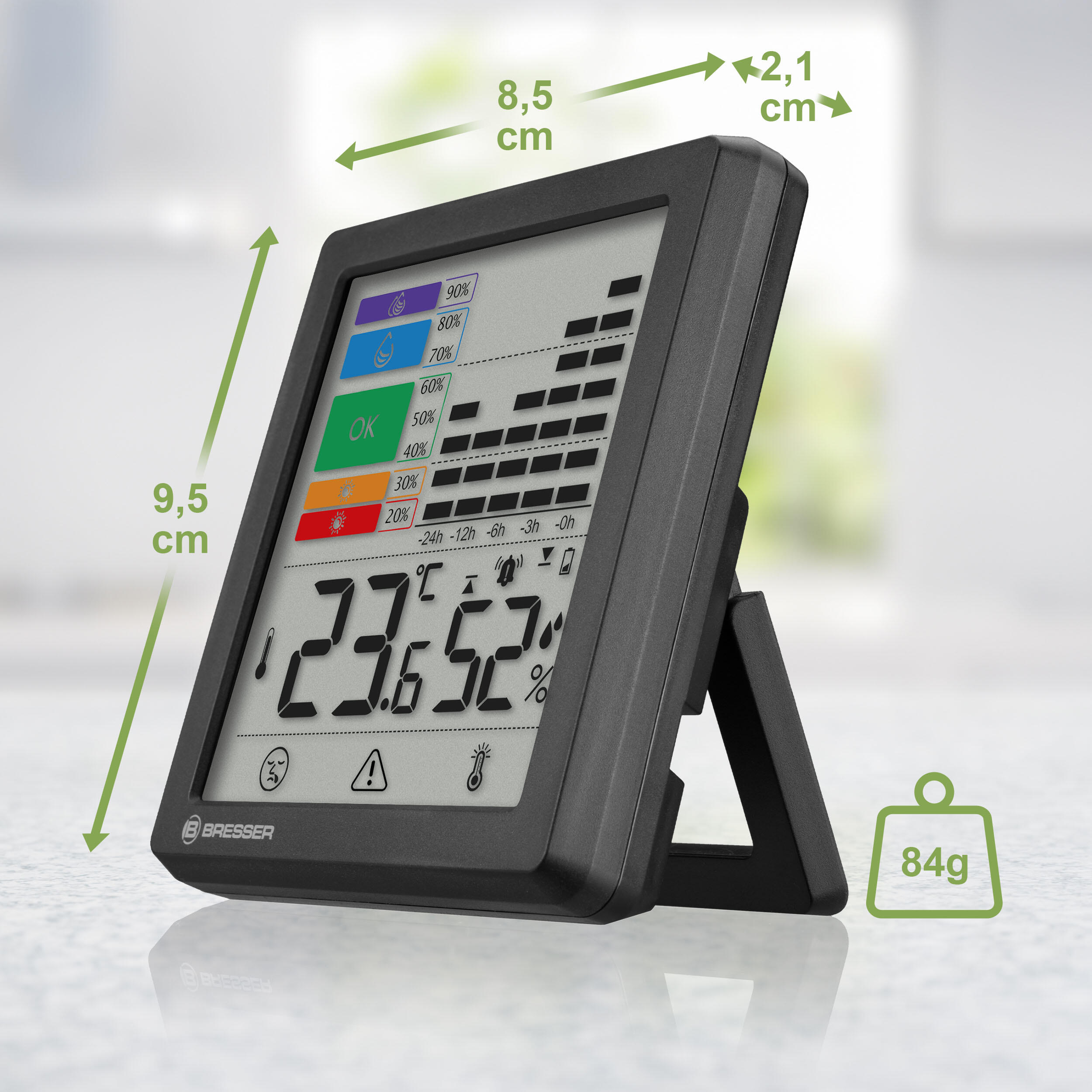 Thermo-Hygromètre avec alarmes pour moisissure 5/7