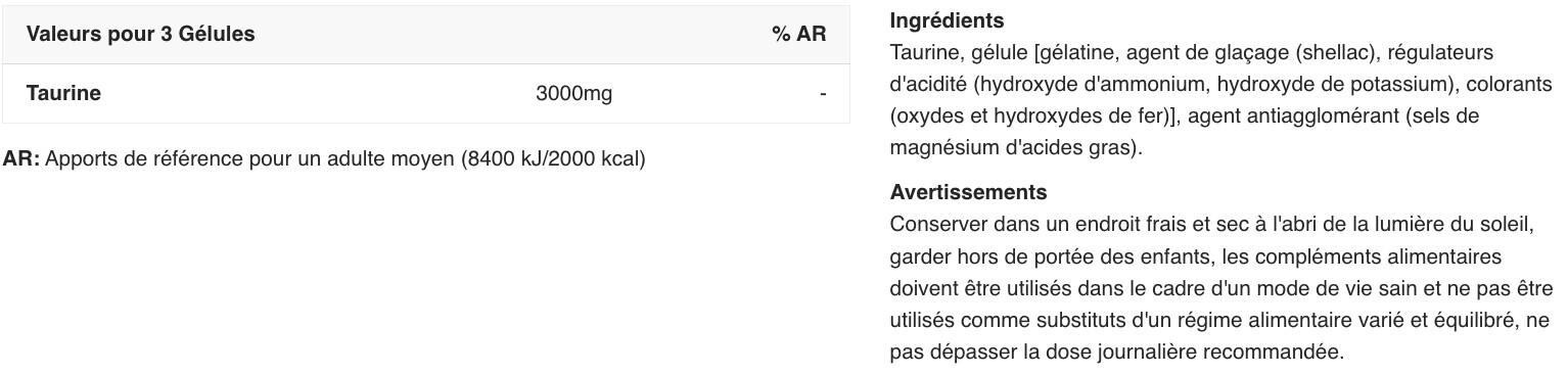 Taurine - 90 Gélules 2/5