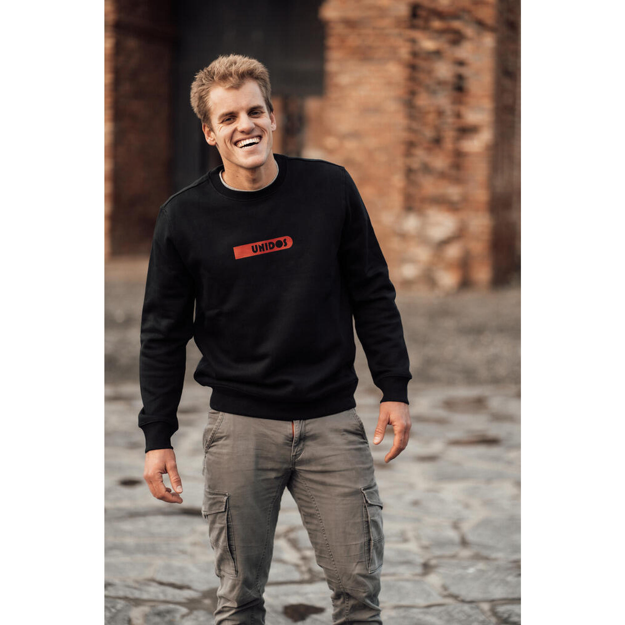 Sweater Padel Uniseks - Bounce print, zwart/rood