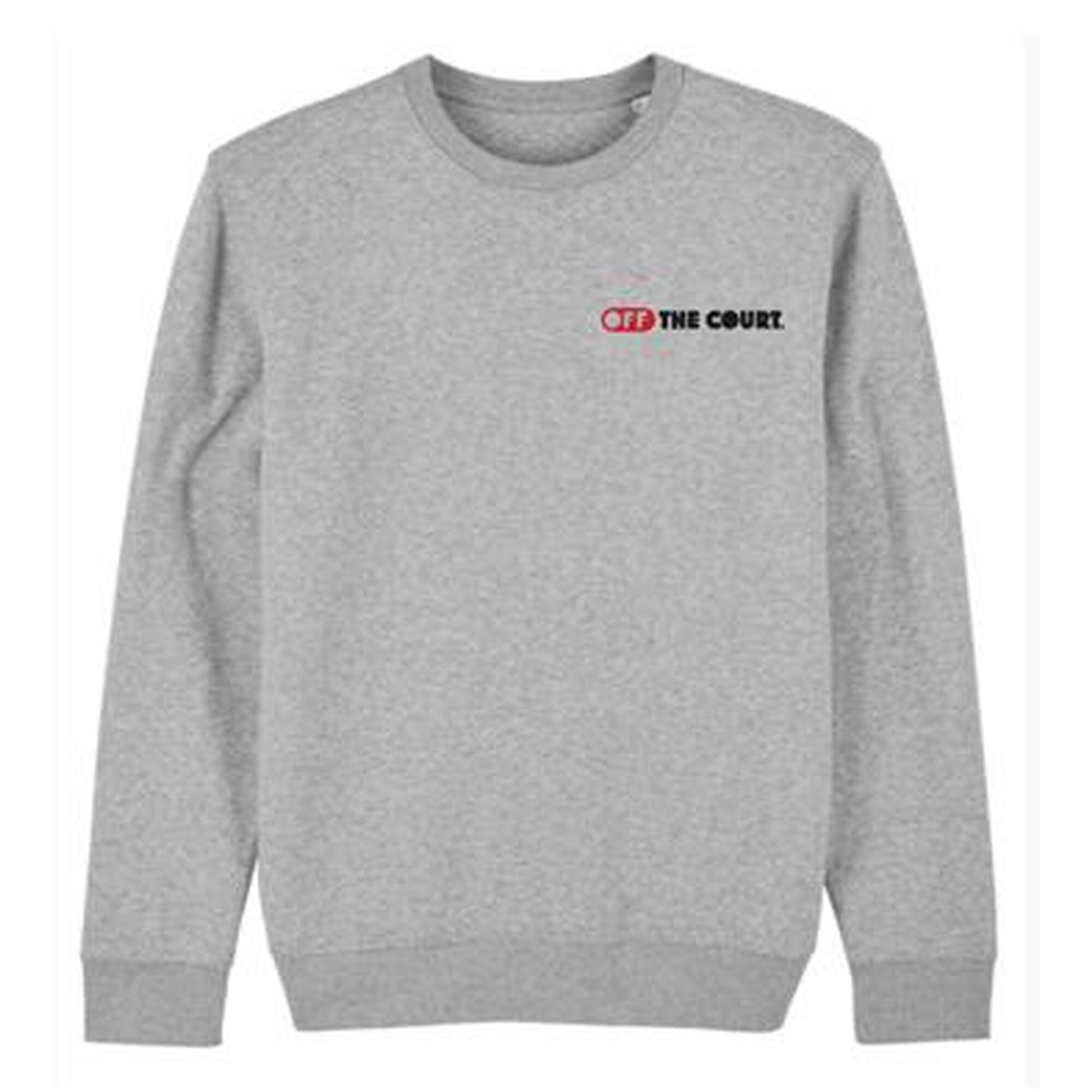 Sweater Padel Uniseks - Off The Court print, grijs/rood/zwart