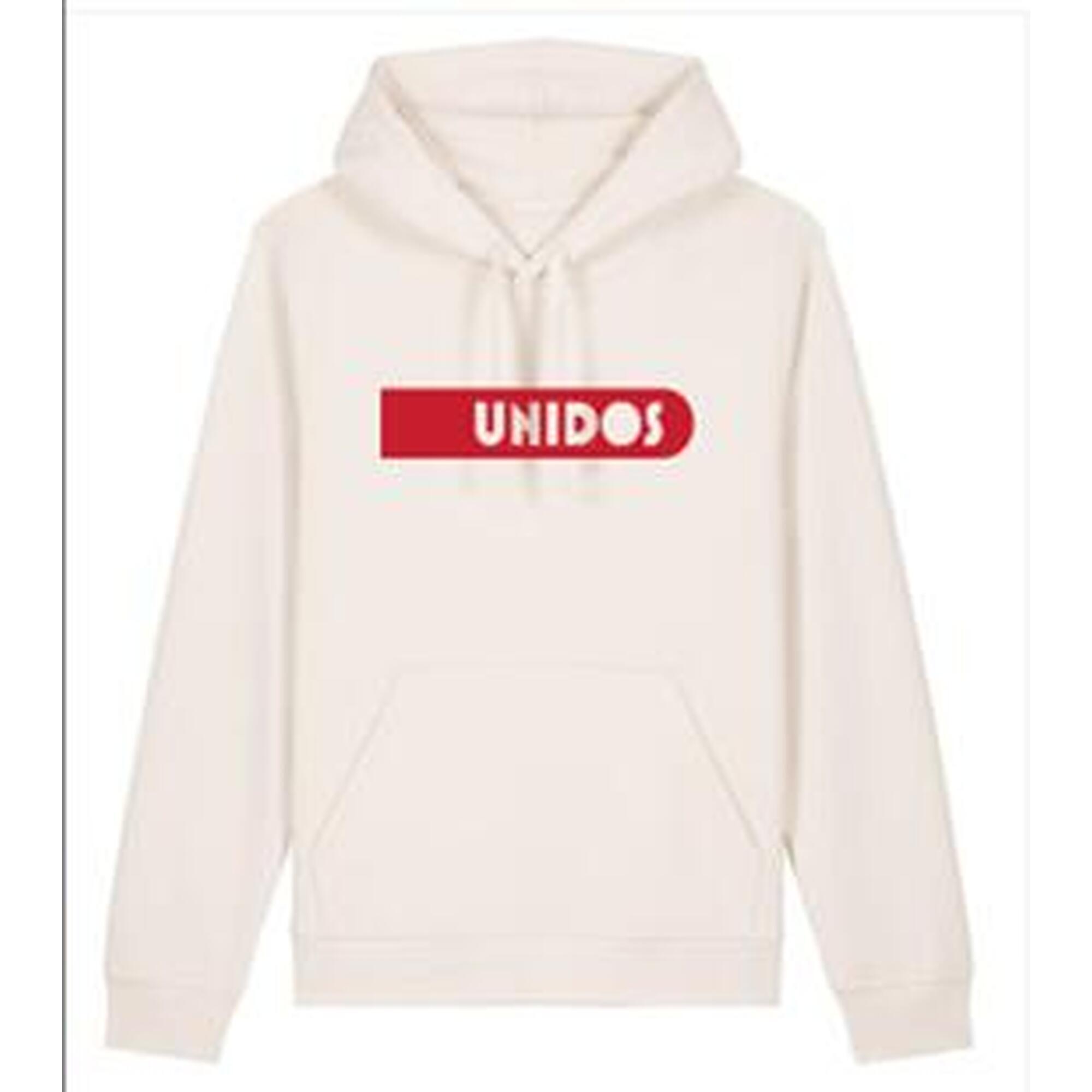 Hoodie Padel Uniseks - Bounce print, wit/rood
