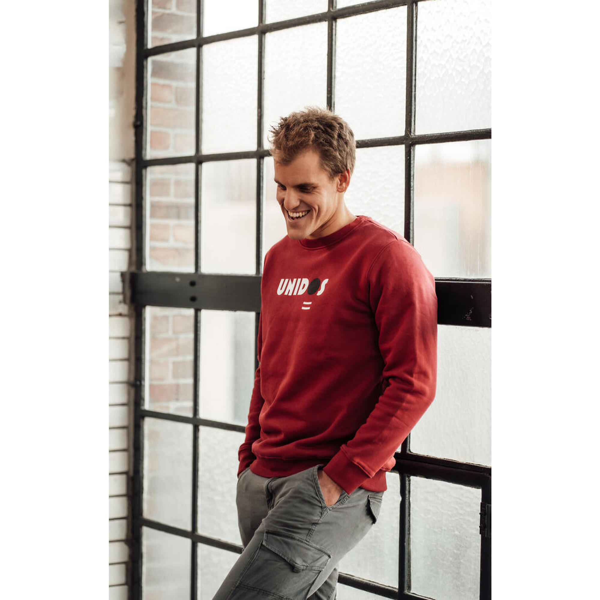 Sweater Padel Uniseks - Bounce print, rood/wit/zwart