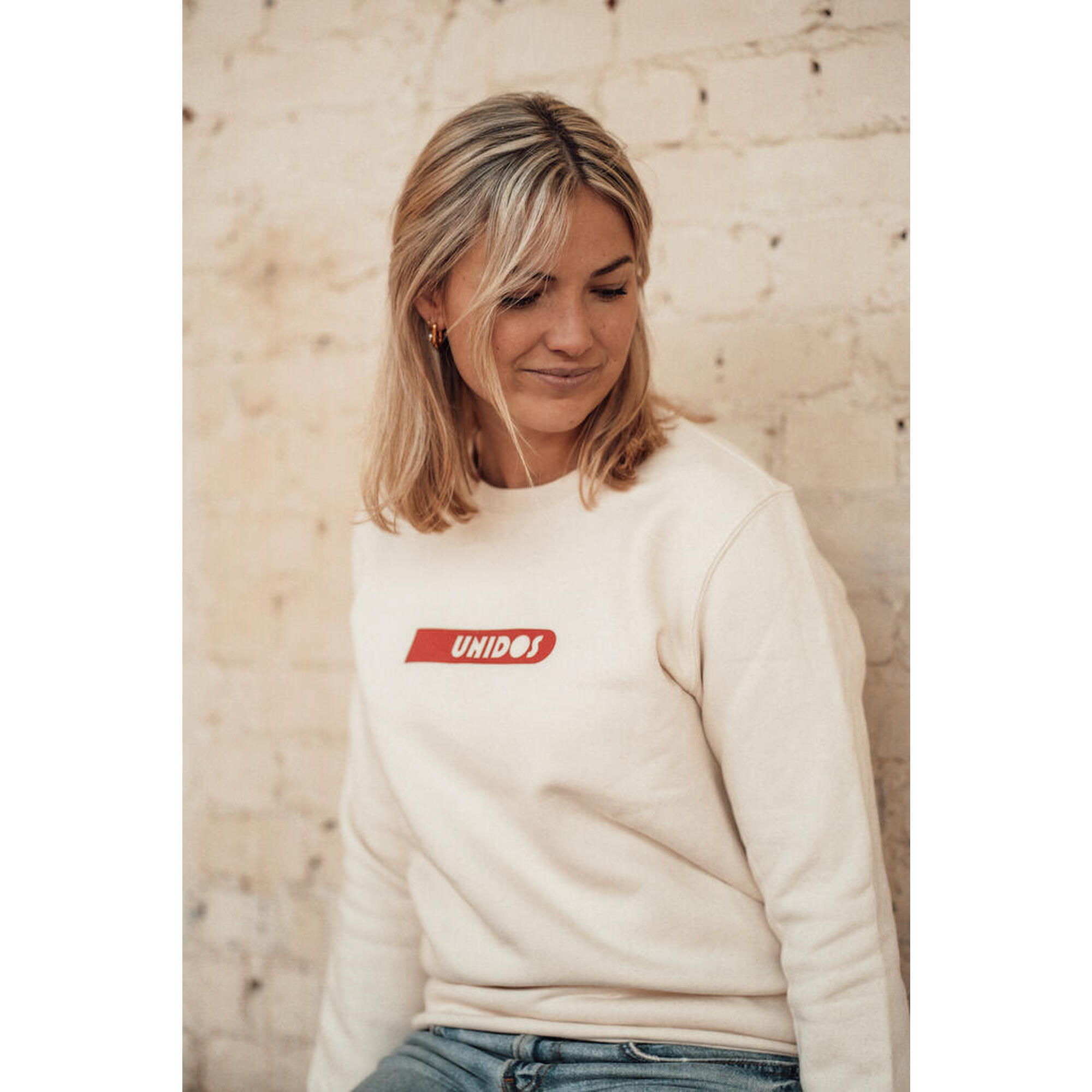 Sweater Padel Uniseks - Bounce print, wit/rood