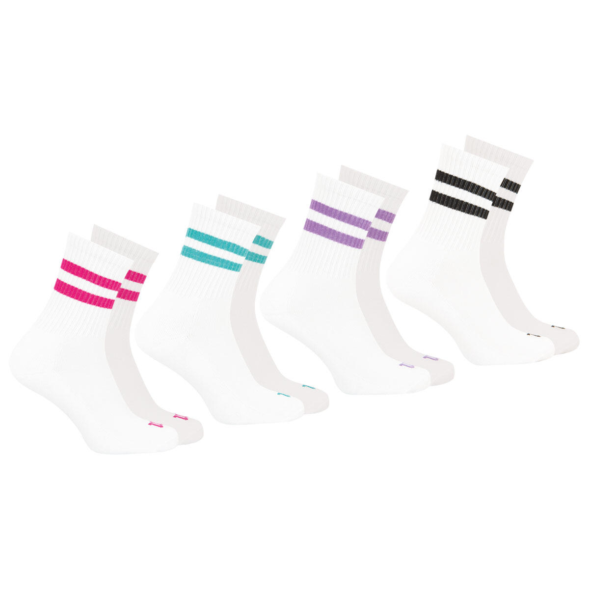 Wilson - Lot De 4 Paires De Chaussettes Mi-hautes Femme Sport - Chaussettes - Blanc - 35/38 - Decathlon