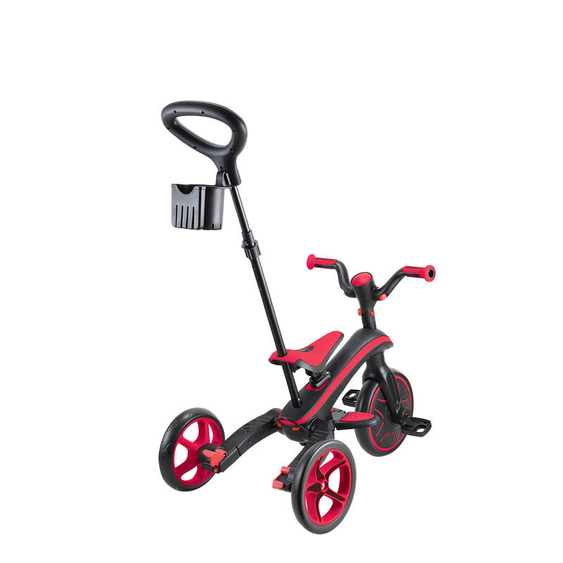 Tricicleta Globber Explorer 4 in 1 pliabila, culoare rosie